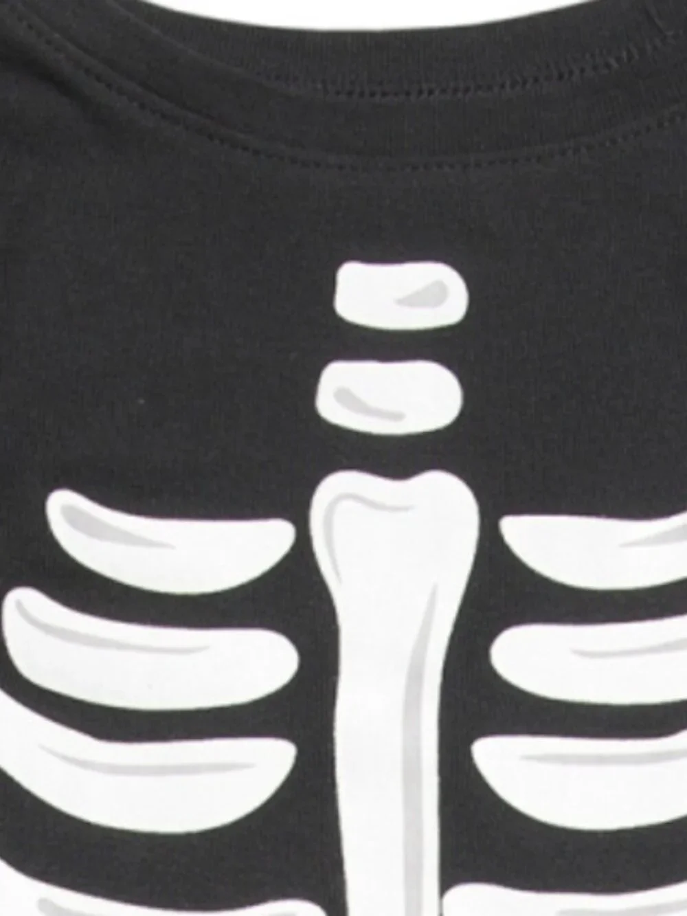 NWT Komar Kids Black Skeleton Cotton Pajamas Glow in‎ the Dark Halloween Costume
